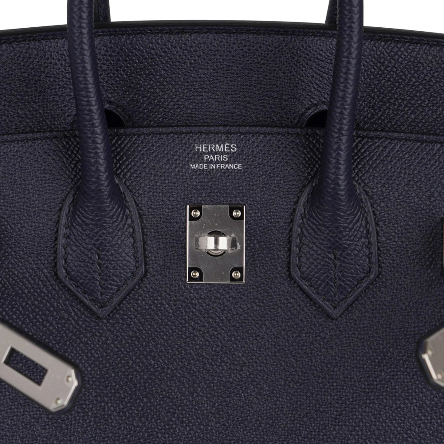 Birkin Sellier 25 Bag Blue Indigo Epsom Leather with Palladium Hardware