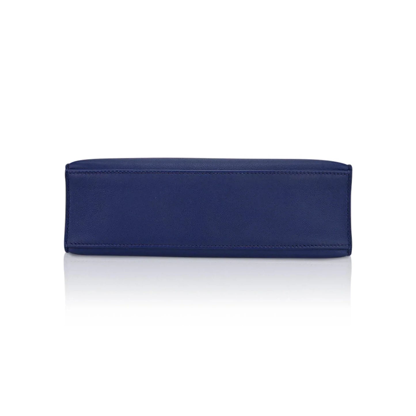 Kelly Pochette Clutch Bag Blue Sapphire Swift Leather with Palladium Hardware