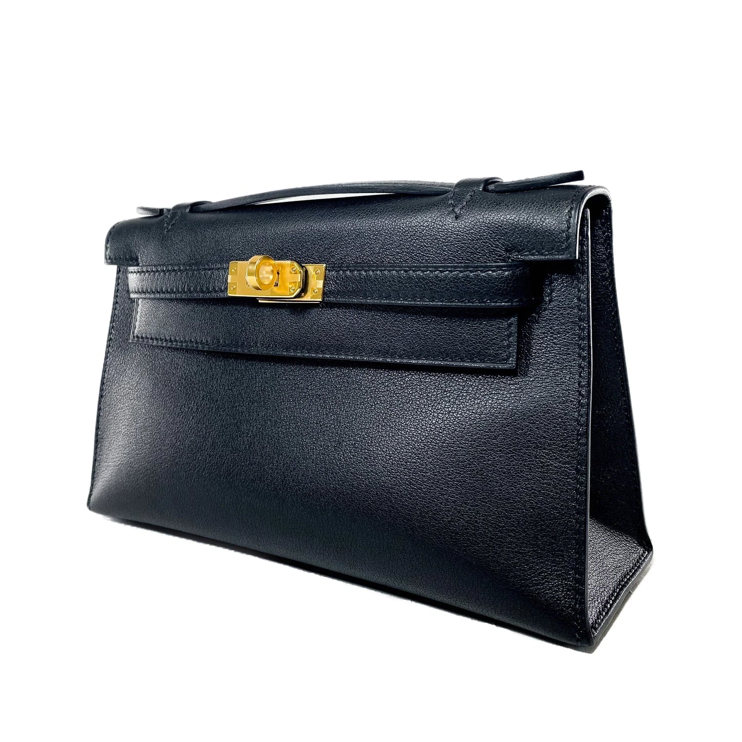 Kelly Pochette Noir Madame Gold Hardware