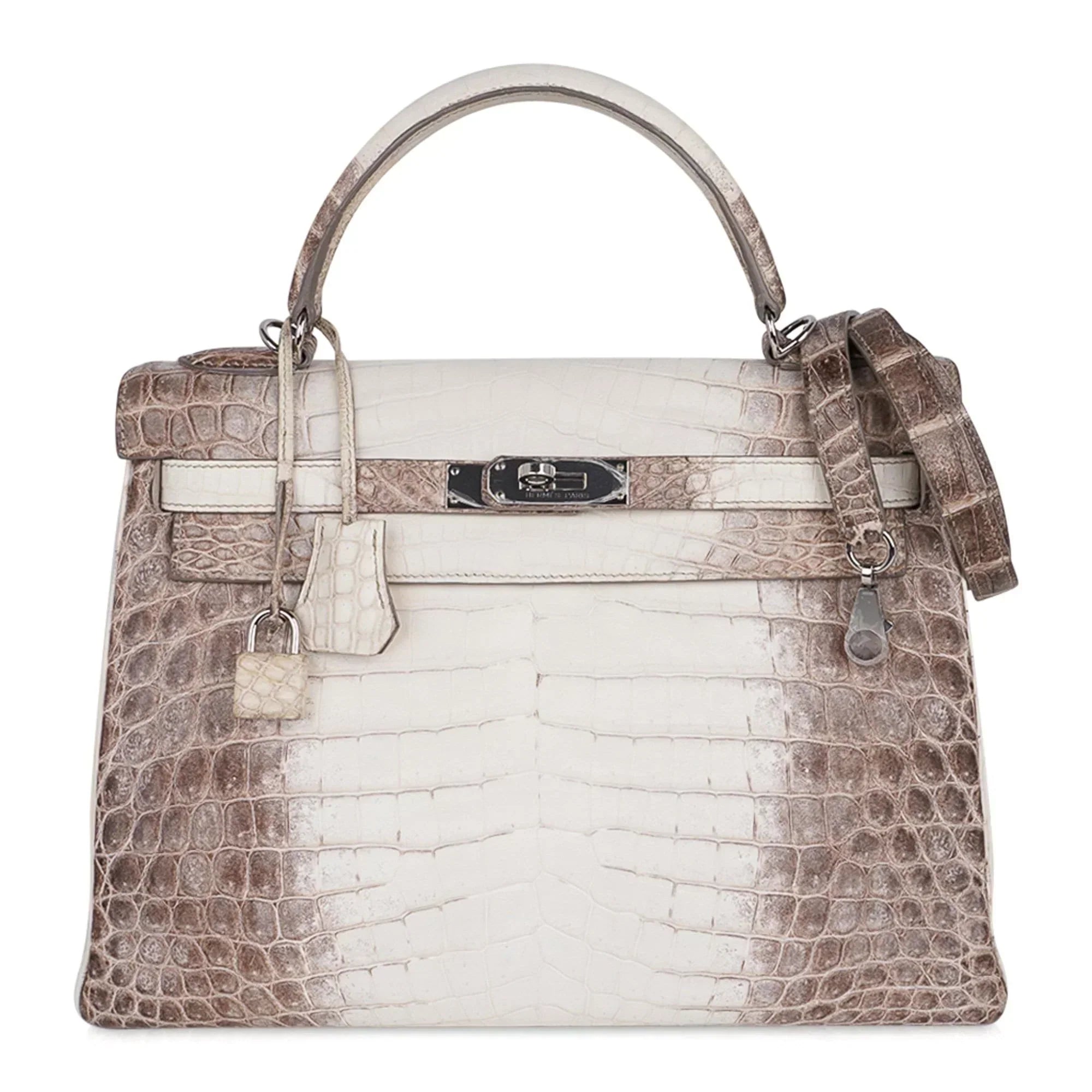 Limited Edition Kelly 32 Bag in Himalaya Crocodile with Palladium Hardware