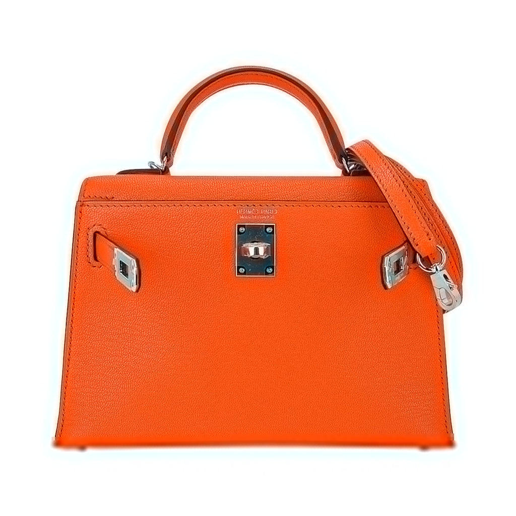 Verso Mini Kelly 20 Sellier Bag Feu & Terre Battue Chevre Leather with Palladium Hardware