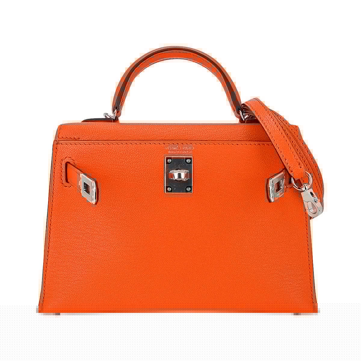 Verso Mini Kelly 20 Sellier Bag Feu & Terre Battue Chevre Leather with Palladium Hardware