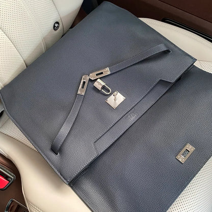 Kelly Depeches 36 Document Holder In Bleu De Prusse Togo Calfskin
