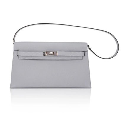 Kelly Elan Gris Pantin Veau Madame Leather with Palladium Hardware