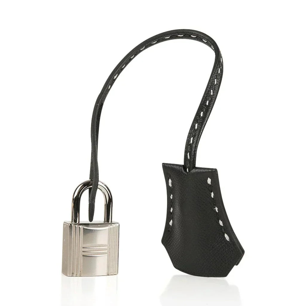 Kelly 28 Bag Black Un Point Sur Deux Veau Graine Monsieur Limited Edition