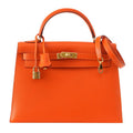 Kelly 32 Bag Sellier Feu Lush Orange Epsom Gold Hardware