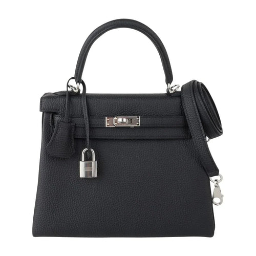 Kelly 25 Bag Black Togo Palladium Hardware (Retourne)