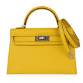 Verso Mini Kelly 20 Bag Sellier Jaune de Naples & Gold Chevre Leather with Palladium Hardware