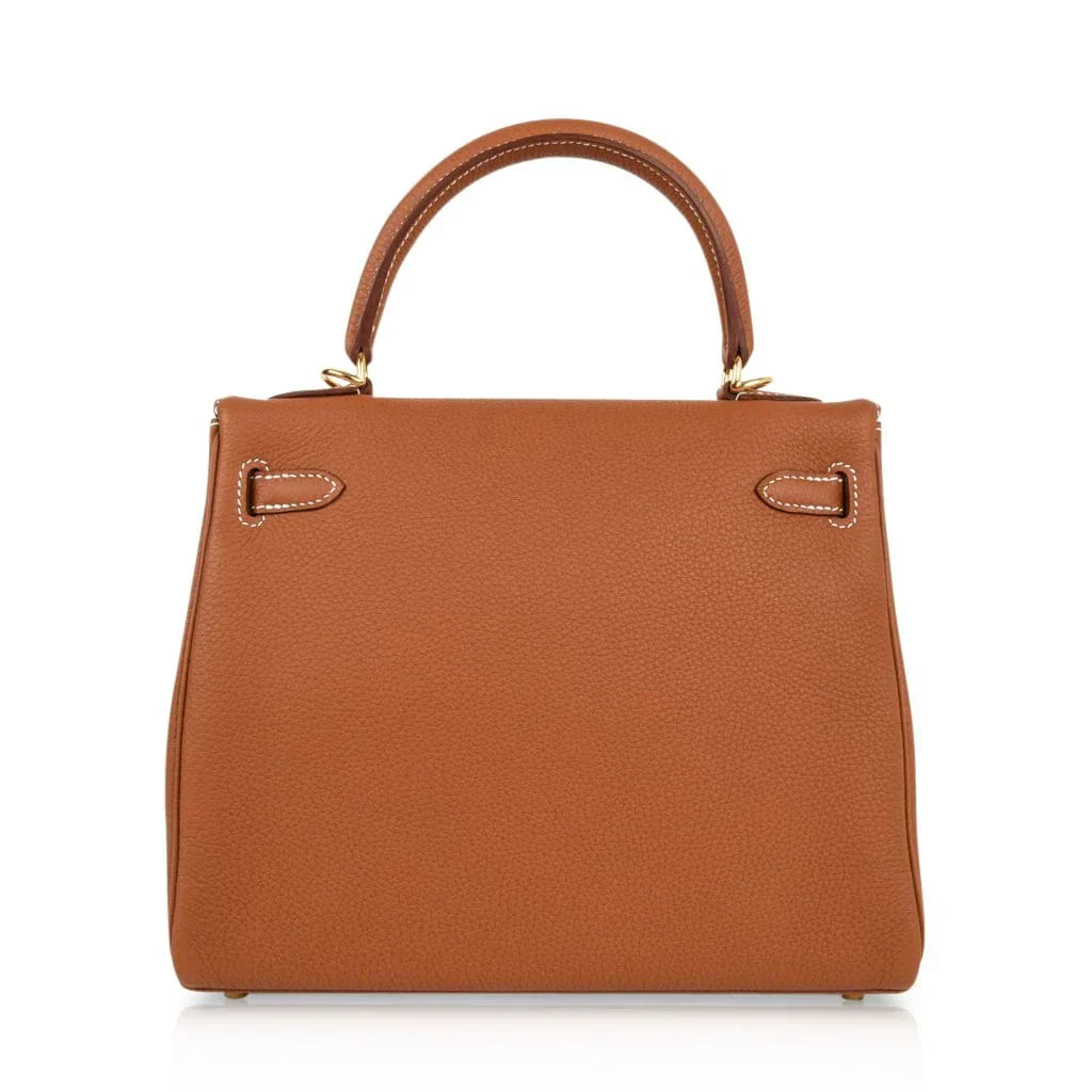 Kelly 25 Retourne Bag Coveted Gold Togo Gold Hardware