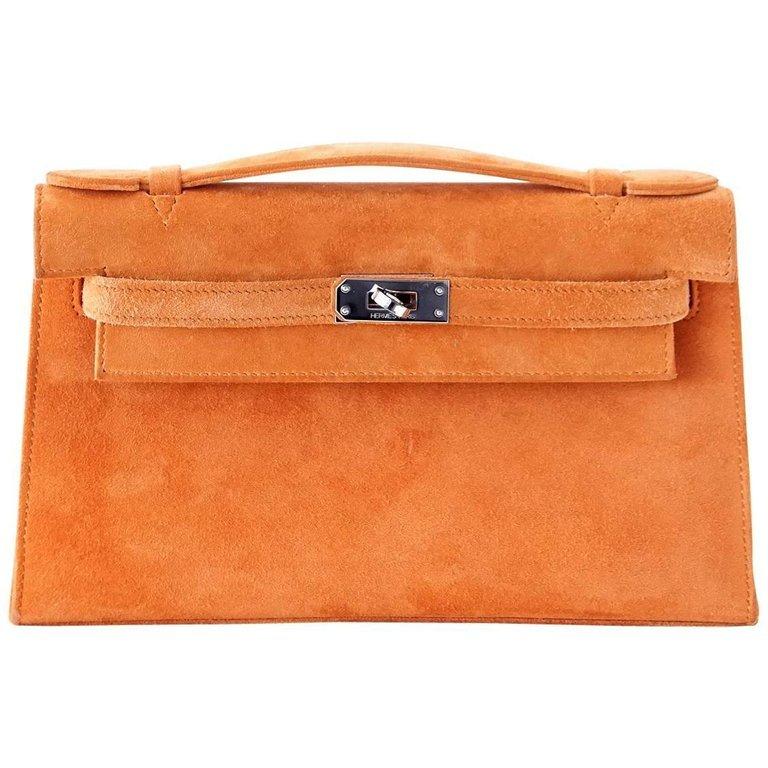 Kelly Pochette Rare Orange Doblis Palladium Hardware