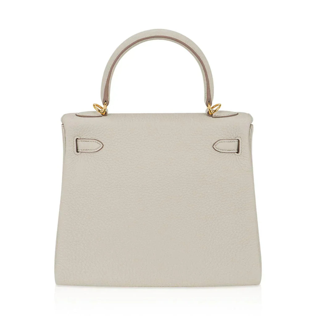 Kelly 25 Retourne Bag Beton Togo Leather with Gold Hardware