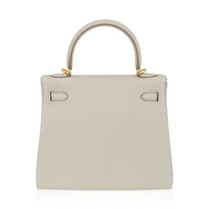 Kelly 25 Retourne Bag Beton Togo Leather with Gold Hardware