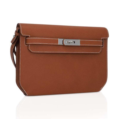 Kelly Depeches 25 Pouch Fauve Galop D’ Vache Palladium Hardware
