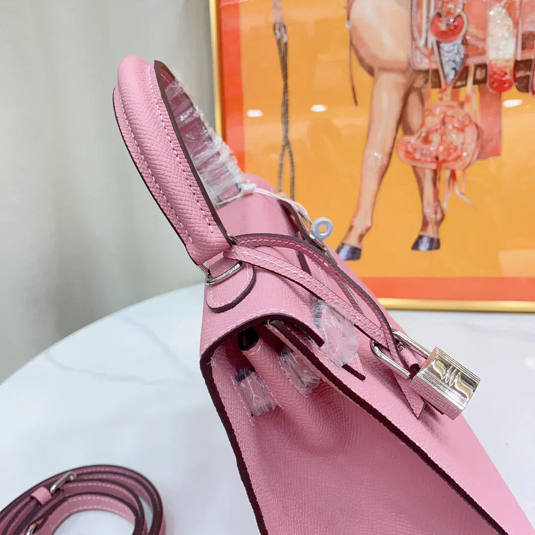 Kelly Rose Confetti Epsom Sellier Palladium Hardware