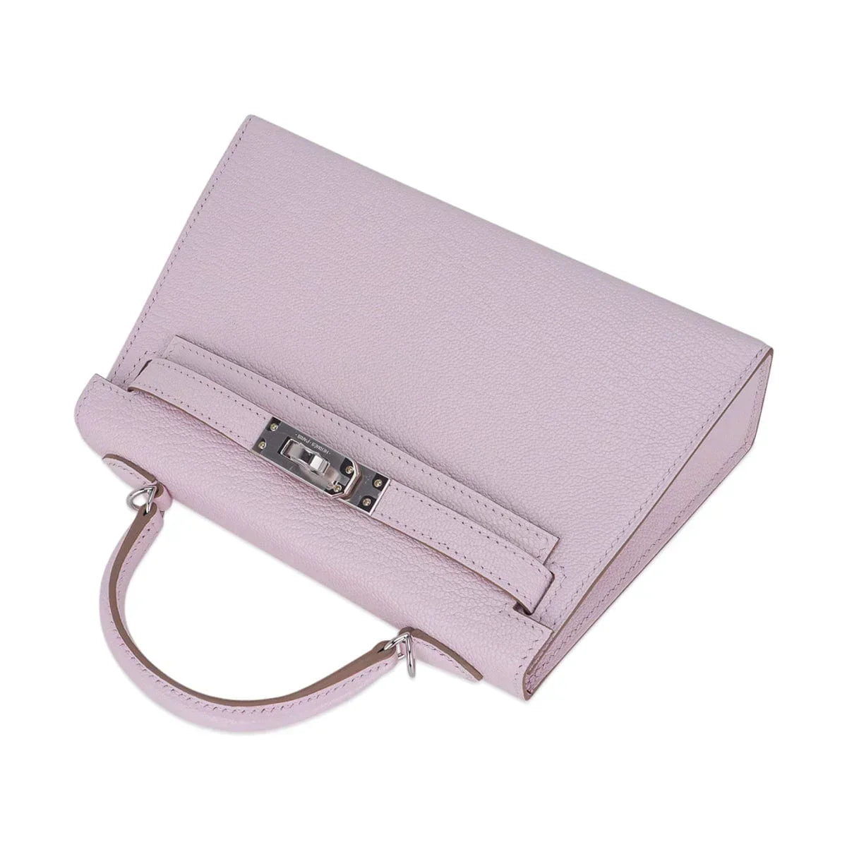 Mini Kelly 20 Bag Sellier Mauve Pale Chevre Leather with Palladium Hardware