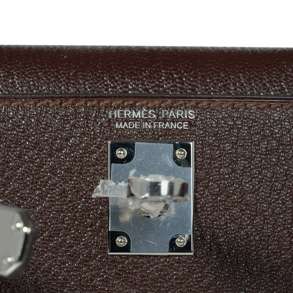 Kelly 20 Bi-Color Mini Sellier Bag Havane / Etrusque Chevre Palladium