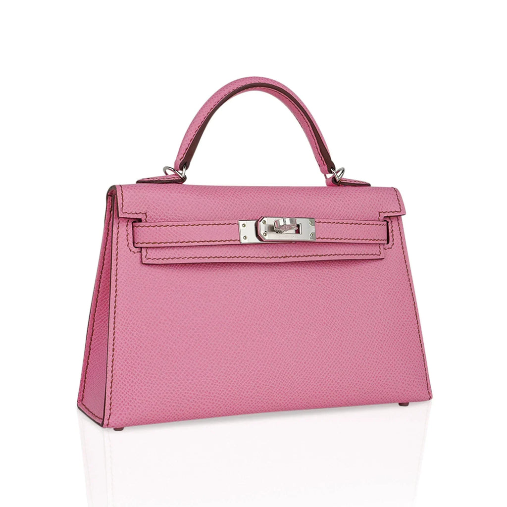 Mini Kelly 20 Sellier Bag in 5P Pink Bubblegum Epsom Leather with Palladium Hardware
