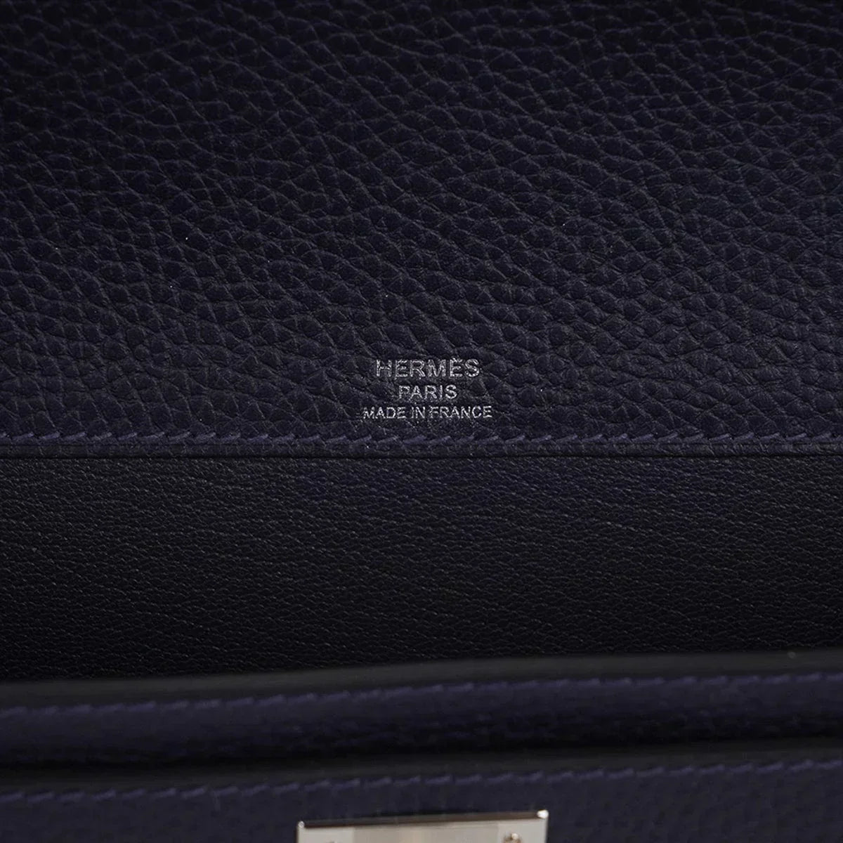 Kelly Depeches 25 Pouch Blue Ocean Galop D’Vache Leather with Palladium Hardware