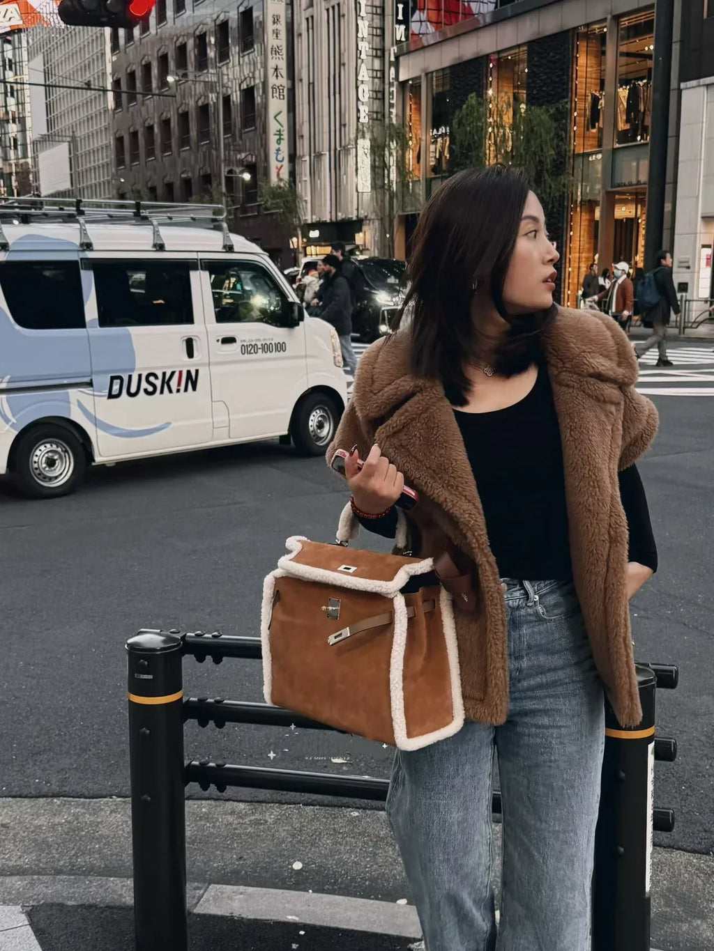 Kelly Shearling and Ebene Barenia Palladium Hardware