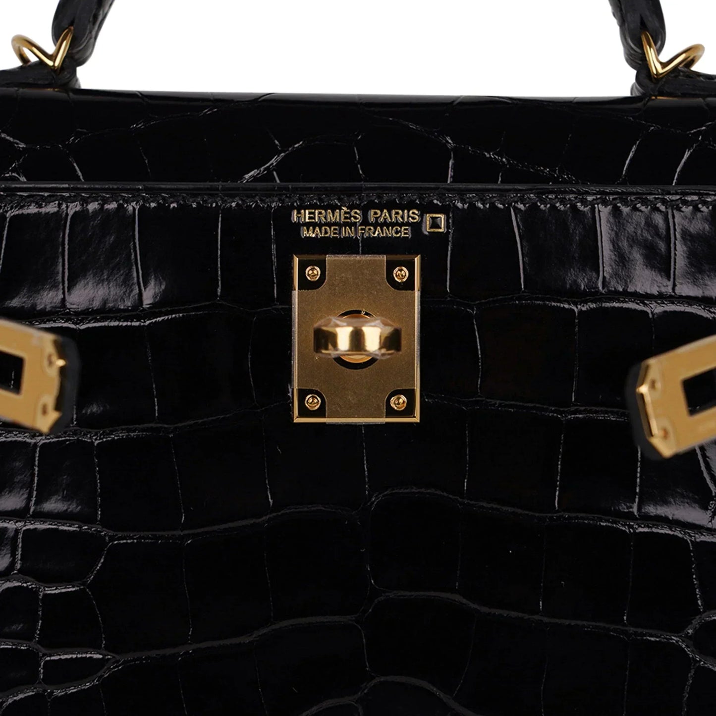 Kelly 20 Mini Sellier Bag Black Alligator Gold Hardware