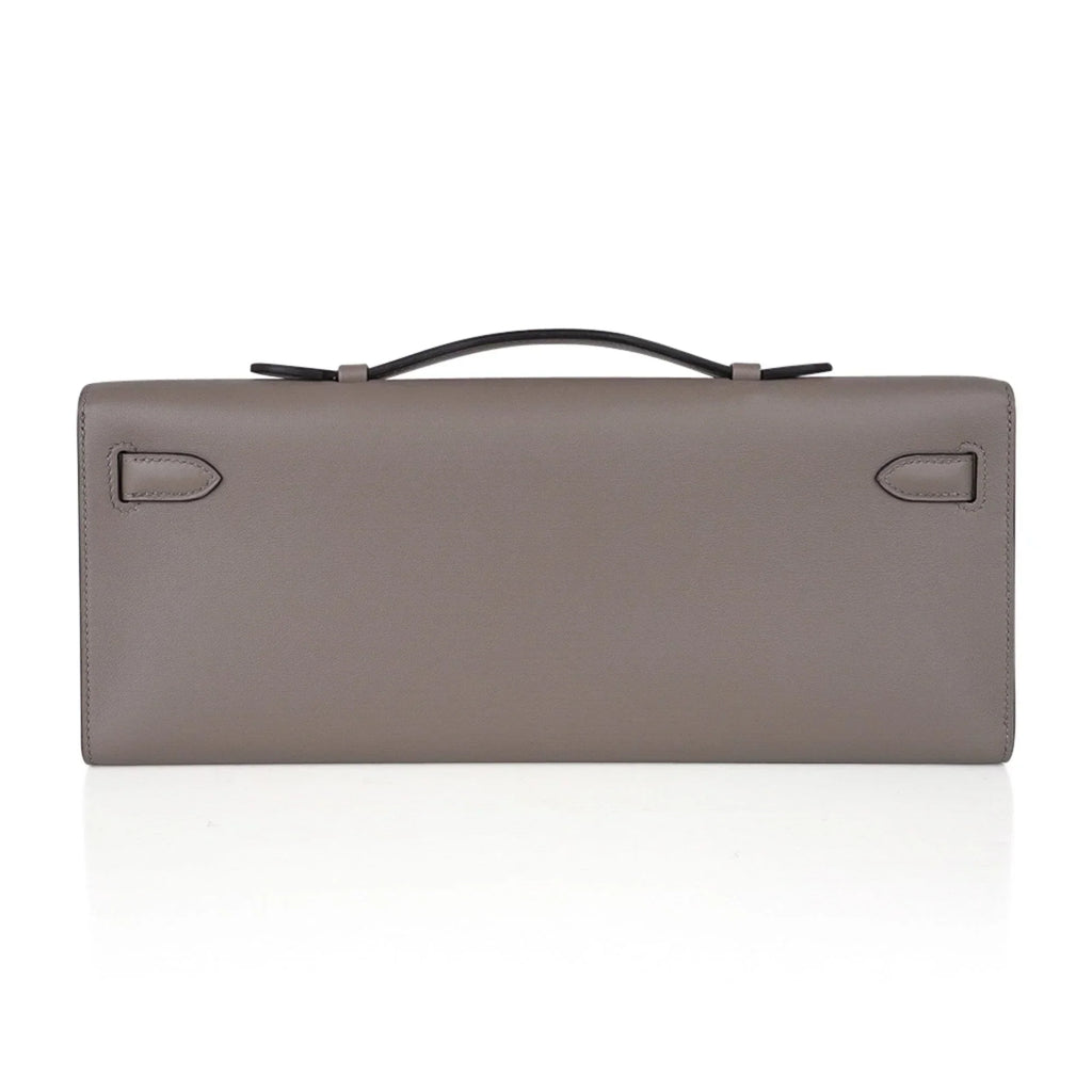 Kelly Cut Bag Gris Asphalte Gray Clutch Swift Gold Hardware