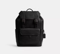 Sleek Leather Flap Backpack with Multi-Compartment Design