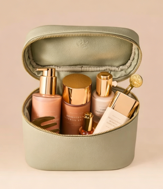 Elegant Leather Travel Cosmetic Storage Case