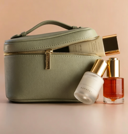 Elegant Leather Travel Cosmetic Storage Case