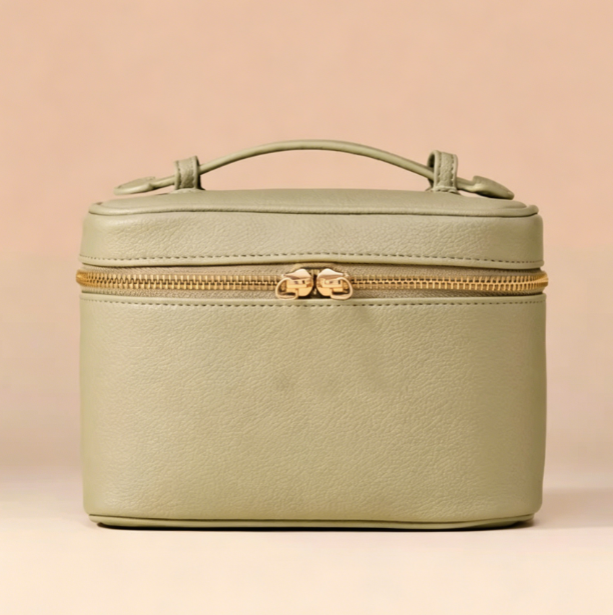 Elegant Leather Travel Cosmetic Storage Case