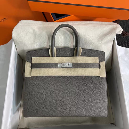Birkin 25 Sellier 8F Etain Epsom Silver Hardware
