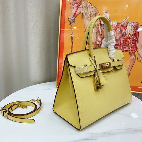Birkin Style 25/30 Sellier in Lime Epsom Leather (Gold Hardware)