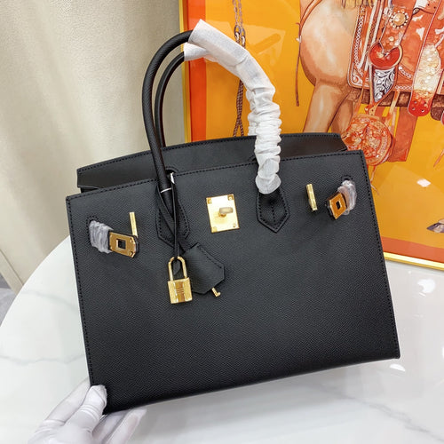 Birkin Style 25/30 Sellier in Noir Epsom Leather (Gold Hardware)