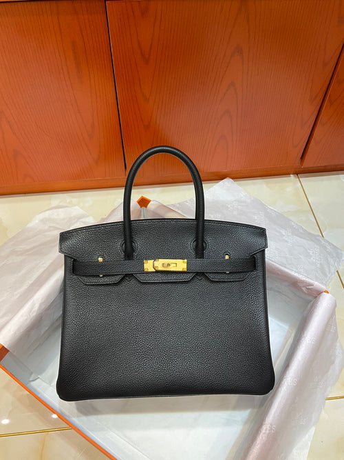 Birkin 30 Retourne in Noir Togo Leather (Gold Hardware)