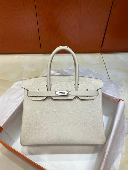 Birkin 30 Retourne in Craie Togo Leather (Palladium Hardware)