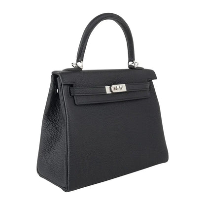 Kelly 25 Bag Black Togo Palladium Hardware (Retourne)