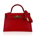 Kelly Sellier 20 Mini Rouge de Coeur Bag Chevre Leather Gold Hardware