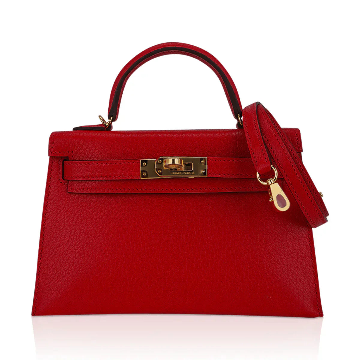 Kelly Sellier 20 Mini Rouge de Coeur Bag Chevre Leather Gold Hardware