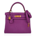 Kelly HSS 28 Bag Anemone Pink Retourne Epsom Brushed Gold
