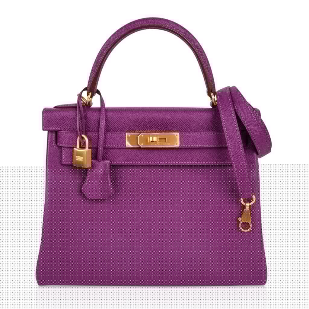 Kelly HSS 28 Bag Anemone Pink Retourne Epsom Brushed Gold