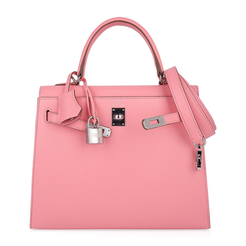 Kelly 25 Sellier Bag Pink Rose Confetti Palladium Hardware Epsom Leather