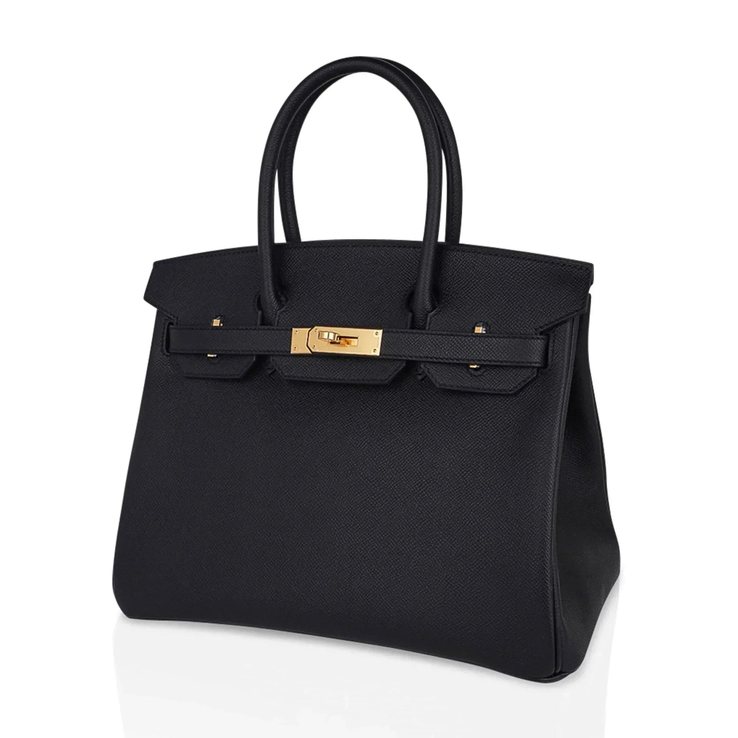 Birkin 30 Bag Black Gold Hardware Epsom Leather New w/ Box