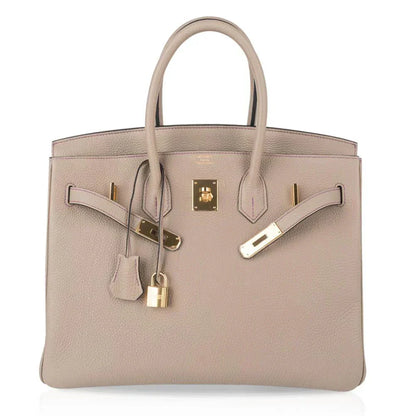 HSS Tri-Color Birkin 35 Gris Tourterelle Blue Paon & Purple Stitching Special Order Bag