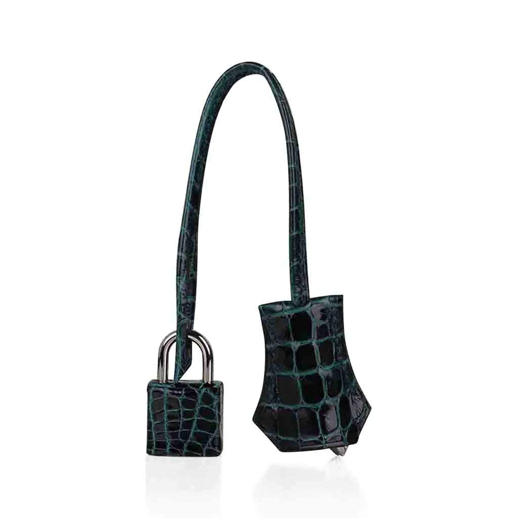 Kelly 28 Sellier Verso Vert Cypress / Vert Jade Bag Alligator Palladium Hardware