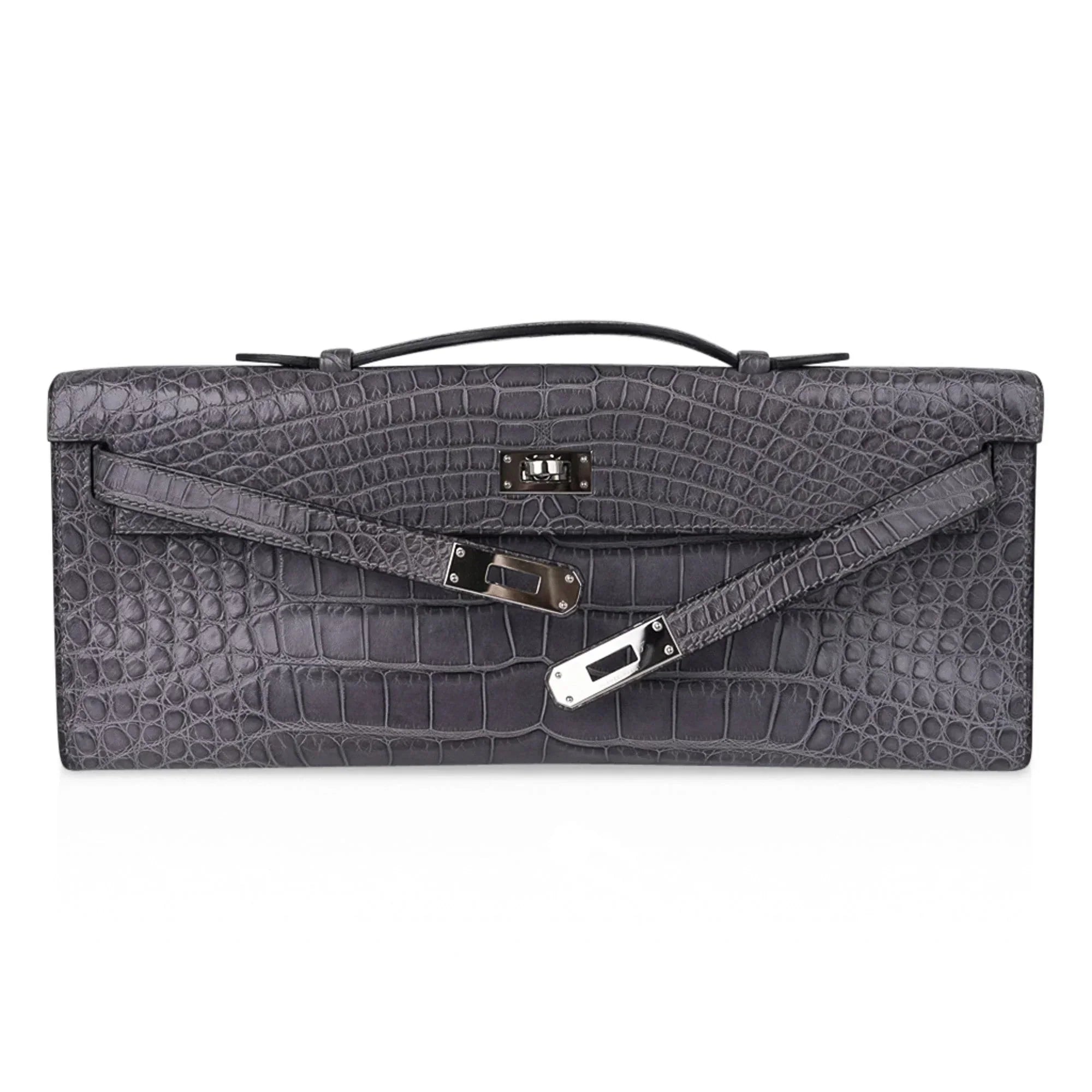 Kelly Cut Bag Gris Paris Grey Matte Alligator Palladium VERY rare