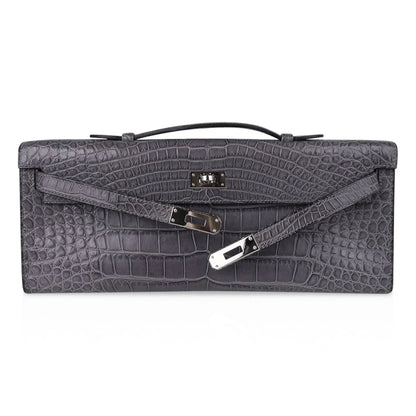 Kelly Cut Bag Gris Paris Grey Matte Alligator Palladium VERY rare