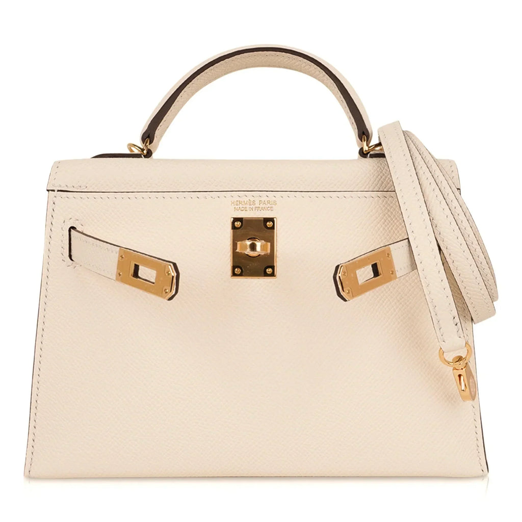 Mini Kelly 20 Bag Sellier Nata Epsom with Gold Hardware