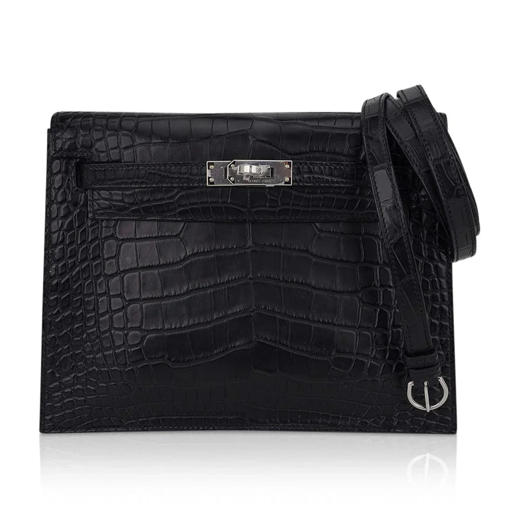 Limited Edition Kelly Danse Bag Matte Black Crocodile