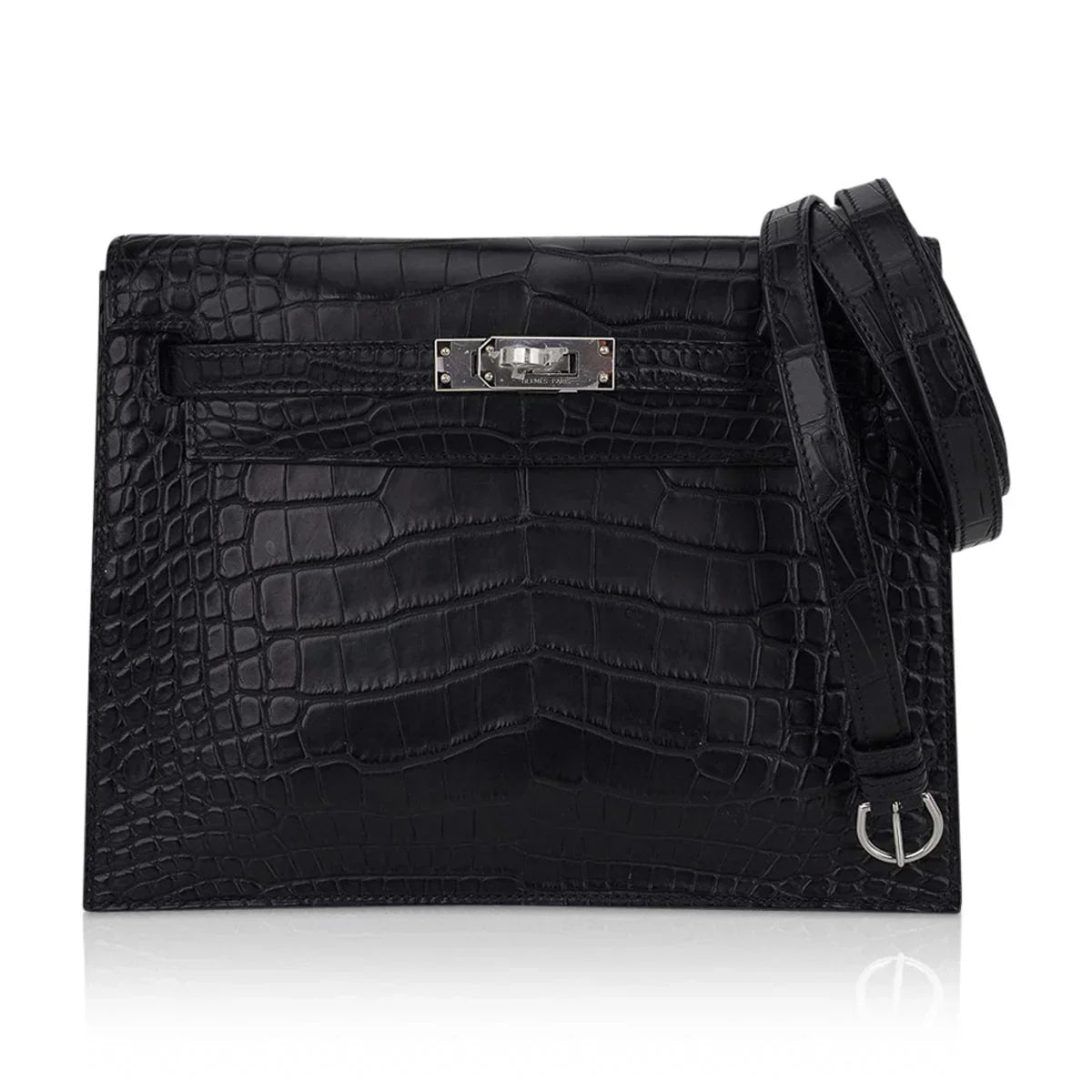 Limited Edition Kelly Danse Bag Matte Black Crocodile