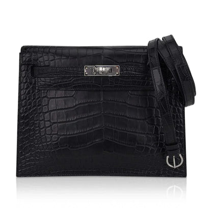 Limited Edition Kelly Danse Bag Matte Black Crocodile
