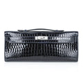 Kelly Cut Diamond Blue Marine Crocodile Bag Exquisite Clutch